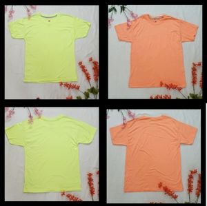 2 Tshirts size M fluorescent orange and yellow